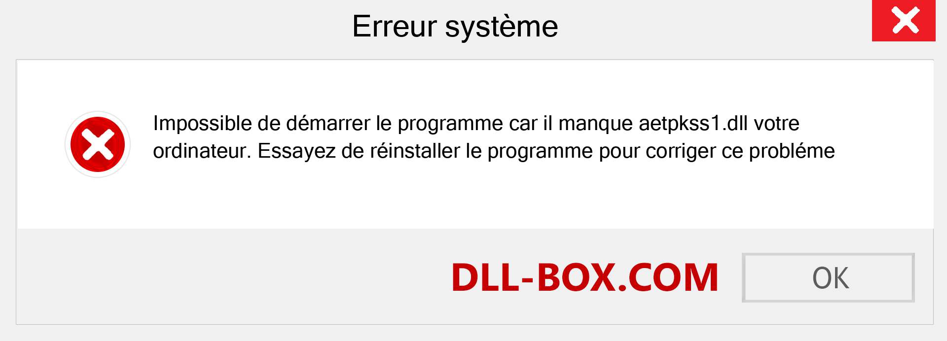 Le fichier aetpkss1.dll est manquant ?. Télécharger pour Windows 7, 8, 10 - Correction de l'erreur manquante aetpkss1 dll sur Windows, photos, images